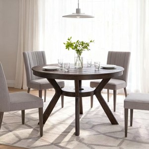 Homy Casa Wood Round Dining Table with Shelf – Modern Dining Table for Kitchen or Small Spaces - 1 of 4