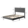 Full Size Bed Frame with Adjustable Headboard, Velvet Upholstered Platform Bed Frame with Strong Wooden Slats,Grey - 2 of 4