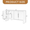 4 Door Sideboard, Large Storage Cabinet with Adjustable Shelves and Long Handles,Buffet Cabinet for Kitchen Dining Room Living Room - Leovsnove - 3 of 4