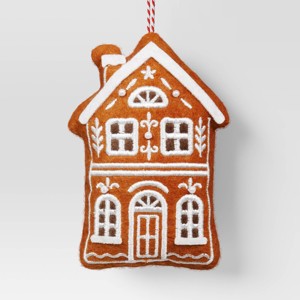Christmas Fabric Gingerbread House with Chimney Ornament - Wondershop™ - 1 of 3