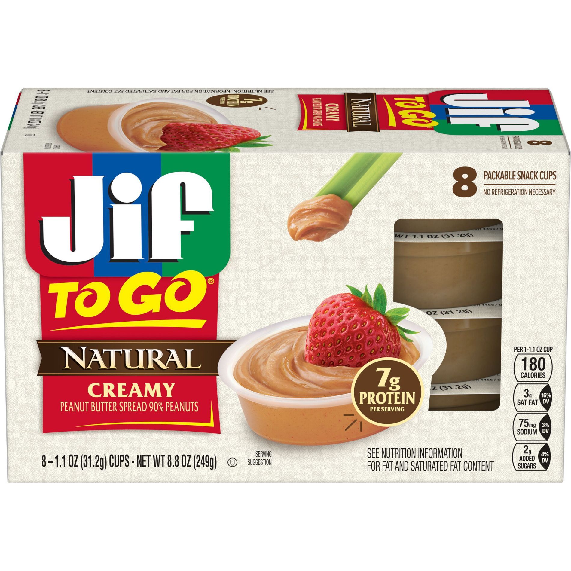 Jif To-Go Natural Peanut Butter - 8.8oz/8ct