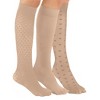 Collections Etc Stylish & Comfortable 15-20mmHg Compression Knee High Stockings, 3 Pairs - Made in USA - 2 of 3