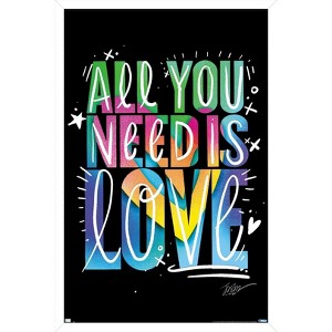 Trends International Jason Naylor - All You Need Is Love Framed Wall Poster Prints - 1 of 4