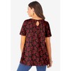 Roaman's Plus Size Cotton Ultimate Swing Tee With Keyhole Back - 3 of 4