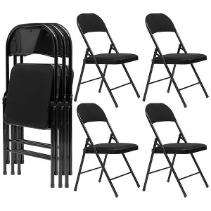 SUGIFT 4-Pack Folding Chairs with Padded Seats, Heavy Duty Metal Frame, Portable Space-Saving Design for Home, Office, Events, and Dining Room - 1 of 4