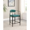 Sapphtopaz Modern Bar Stools Set of 2 with Wood Legs Upholstered Dining Chairs with Armrest & Backrest Counter Stools for Kitchen Island - 3 of 4