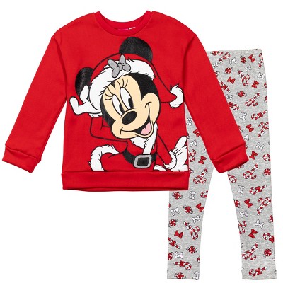 Disney Minnie Mouse Christmas Toddler Girls Fleece Sweatshirt Legging ...