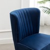 Velvet Contemporary Accent Chair with Thick Foam Cushion and Rubberwood Legs - 4 of 4