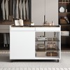 Whisen 43.3" Storage Island with 3 Drawers & Display Shelves - 2 of 4