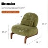 Velvet Armless Accent Chair, Modern Lounge Chair with Solid Wood Legs, Cute Upholstered Seat for Living Room Bedroom-3irtyhousy - 4 of 4