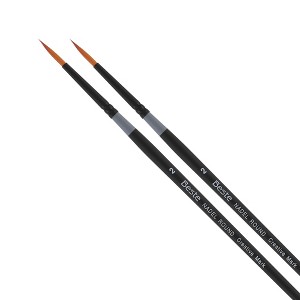 Creative Mark Beste Golden Taklon Nadel Round, #2 - 2 Pack Artist Paint Brush, Professional Watercolor Brushes, For Acrylic Painting, Short Handle, - 1 of 4