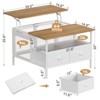 WOWLIVE Lift Top Coffee Table, Square Coffee Table Metal Wood, Farmhouse Lift Up Coffee Tables Cocktail Table with Storage - 2 of 4