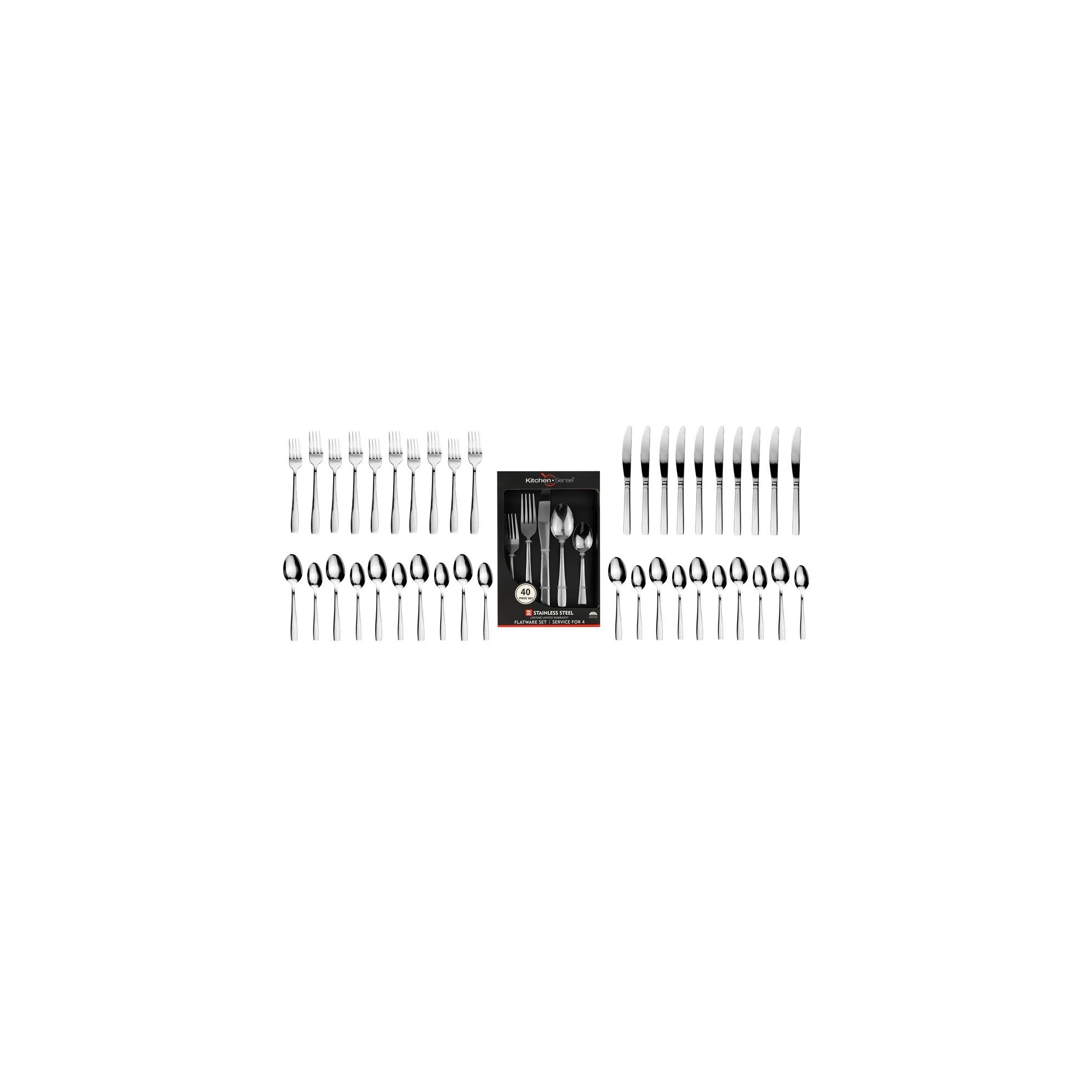 J&V TEXTILES 40-Piece Stainless Steel Flatware Silverware Set for 8