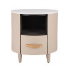 Christopher Knight Home Emmie Modern Round Nightstand with Storage Drawer and Open Shelf - 2 of 4