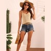 Seta T Women's Casual Sleeveless Crop Ribbed Knit Spaghetti Strap Camisole Tops - 3 of 4