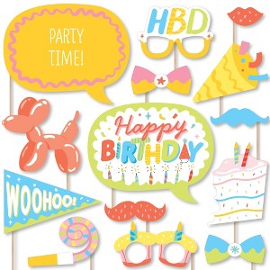 Big Dot of Happiness Party Time - Happy Birthday Party Photo Booth Props Kit - 20 Count - 1 of 4