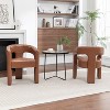 SEYNAR Modern Glam PU Leather Upholstered Dining Chair, Open-Back Accent Chair Set of 2 - 3 of 4