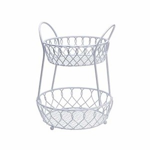 Mikasa Gourmet Basics Loop and Lattice 2-Tier Basket - 1 of 4