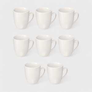 Orly Maison 8-Piece Round Mug Set - White Modern Stoneware Mugs - 11 fl. Oz - 1 of 4