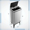 Costway Stainless Steel Trash Can 13.2 Gallon Automatic Motion Sensor Garbage Bin Silver/Black - 3 of 4