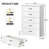 Modern 5 Drawers Dresser, Chest of Drawers Closet Organizers and Storage Clothes, Modern Dressers(White) - 3 of 4