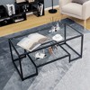 Costway Glass Coffee Table Modern Rectangular Coffee Table Metal Frame For Living Room - 2 of 4