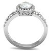 Slickblue Polished Stainless Steel Women's Ring with Round Clear Cubic Zirconia, Size 5-10 - 3 of 4