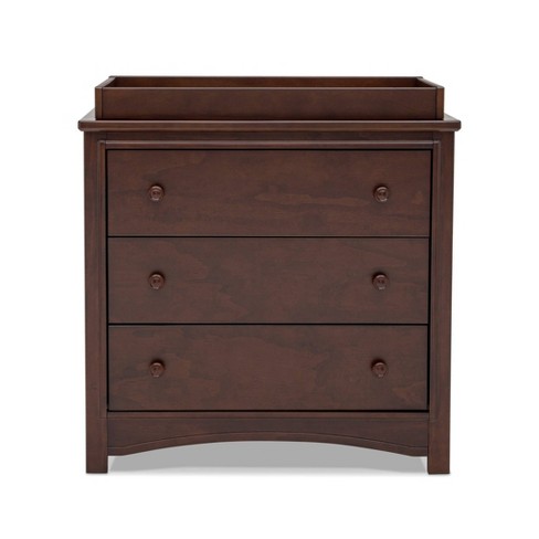 Delta Children Perry 3 Drawer Dresser With Changing Top And Interlocking Drawers Walnut Espresso Target