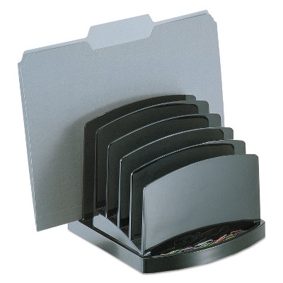 Officemate Incline Sorter 6-Compartments Plastic 7.5w x 7.5d x 6.4h Black 22222