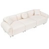 NicBex Couches for Living Room 112"Inch Modern Teddy Upholstered 3 Seater Sofa Couch with Sturdy Hardware Foot Support and 3 Throw Pillows - 3 of 4