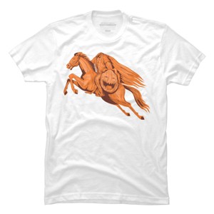 Men's Design By Humans Headless Horseman Pumpkin Head Drawing By patrimonio T-Shirt - 1 of 4