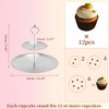 Unique Bargains 2 Tier Round Dessert Cupcake Holder Tower for Donuts Fruits - 2 of 4