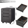3-Drawer Steel File Cabinet with Lock, Mobile Under-Desk Filing Cabinet for A4/Letter/Legal, Fully Assembled - 3 of 4