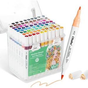 Ohuhu Alcohol Markers 80 Colors: Dual Tips Brush & Fine Art Markers for ...
