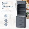NicBex Modern High Kitchen Pantry Sideboard Cabinet with Storage & Faux Marble Top,Cupboard Buffet Cabinet for Kitchen,Dining Room - 2 of 4