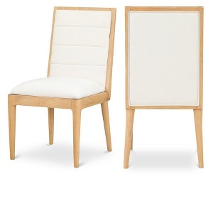 Meridian Furniture,Bristol Linen Textured Fabric Dining Chair, Set of 2 - 1 of 4