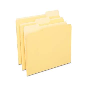Staples Colored Top-Tab File Folders 3 Tab Yellow Letter Size 100/Pack 224535