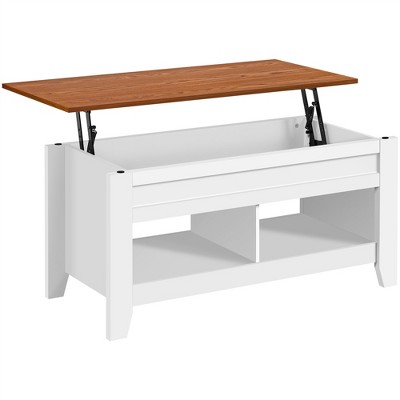 Yaheetech Lift Top Coffee Table With Storage & 2 Open Shelves For ...
