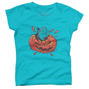 Girl's Design By Humans Halloween smashed pumpkin By BlackBerry55 T-Shirt - 1 of 2