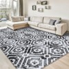 Modern Living Room Rug Washable Geometric Indoor Carpet Non lip Stain Resistant Foldable Soft Distressed Mat - 3 of 4