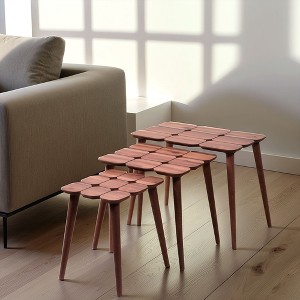 GDFStudio Birrell Mid Century Modern 3 Piece Rectangle Wood Nesting Table - 1 of 4