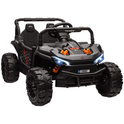Qaba 12V Ride On Truck, 3.7 MPH Battery Powered Electric Car for Kids w/ Remote Control, 4-Wheel Suspension, Lights, Horn & Music