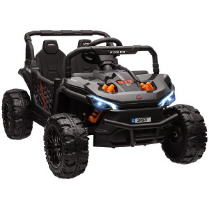 Qaba 12V Ride On Truck, 3.7 MPH Battery Powered Electric Car for Kids w/ Remote Control, 4-Wheel Suspension, Lights, Horn & Music - 1 of 4