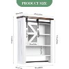 Bathroom Wall Mounted Cabinet, with Sliding Barn Door & Adjustable Shelf, Farmhouse Over Toilet Storage Cabinets with Towel Bar, White - 2 of 4