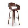 Sapphtopaz Swivel Bar Stools Set of 1 with PU Upholstered Mid-Century High Chair with Curved Backrest Dining Chairs for Kitchen Island - 2 of 4