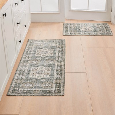 Great Bay Home Vintage Distressed Washable Area Rug