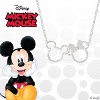 Disney Mickey and Minnie Mouse Womens Silver Plated Interlocking Mickey and Minnie Mouse Pendant Necklace, 18" - 4 of 4