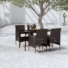 vidaXL Patio Dining Set Outdoor Dining Set Table and Chair Set for Garden - Black 5 Piece with Cushions 55.1" Table Length - 2 of 4