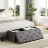 Gulches Can be used for living room/entrance/bedroom storage space, stool cushion seat rectangular chair foot lounge box, gray, Large size - 3 of 4