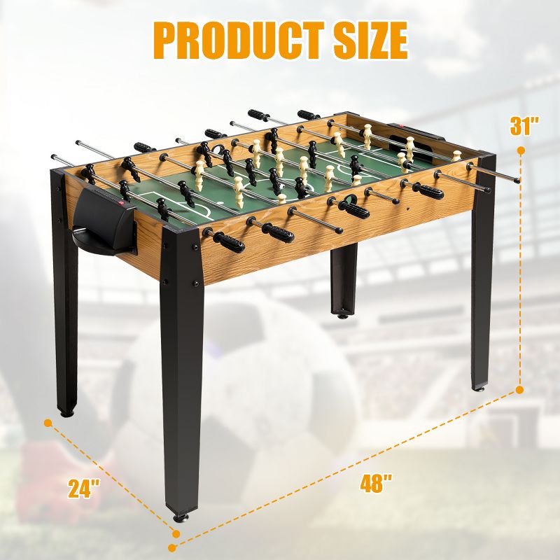 Costway 48'' Competition Sized Wooden Soccer Foosball Table Home Recreation Adults & Kids, 2 of 11